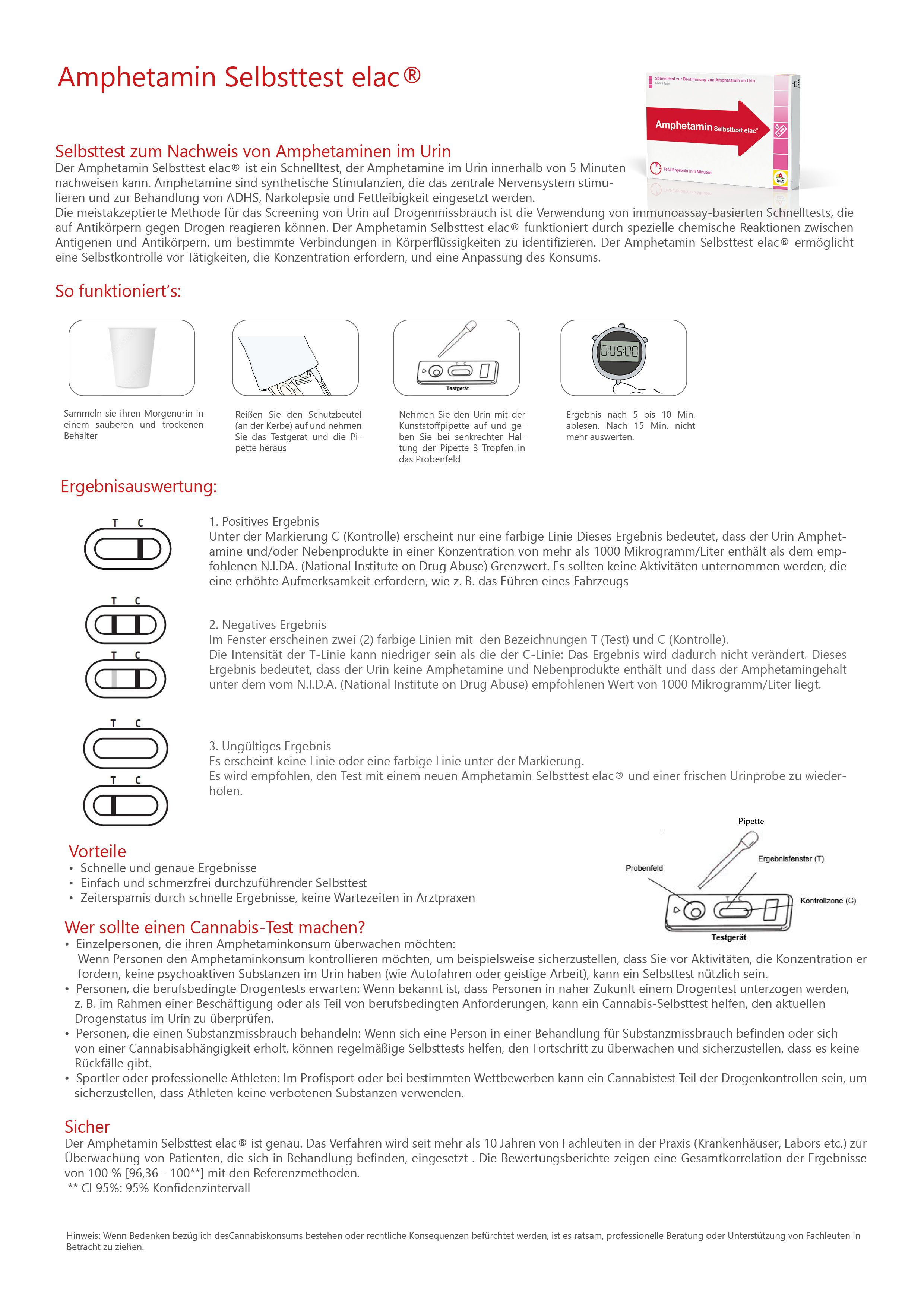 AMPHETAMIN-Selbsttest elac Urin